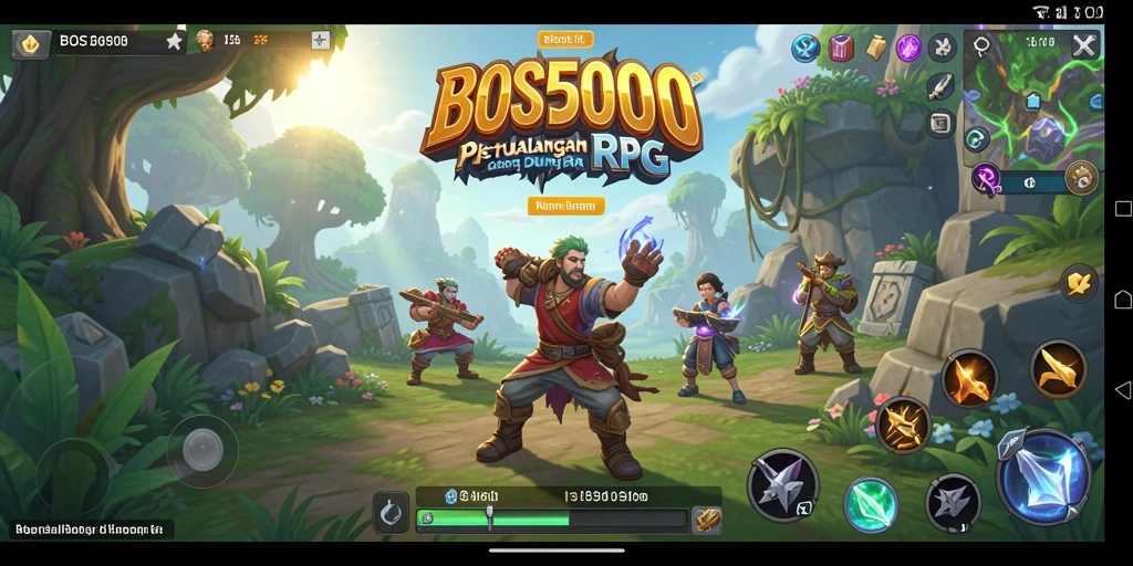 Tangkapan layar gameplay BOS5000 dengan aksi pertarungan seru.