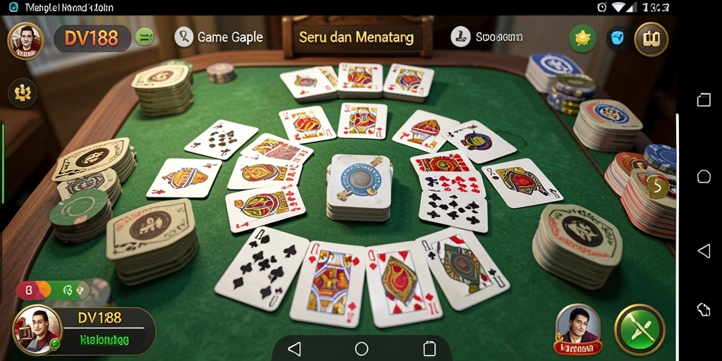 Tampilan gameplay Gaple yang seru dan interaktif di DV188.