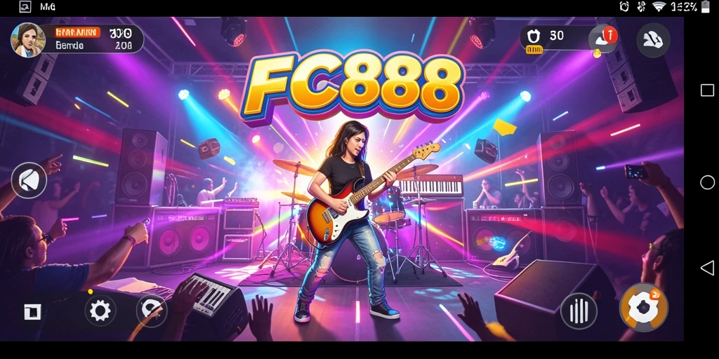 Tampilan gameplay FC888 yang menampilkan interaksi musik yang seru.