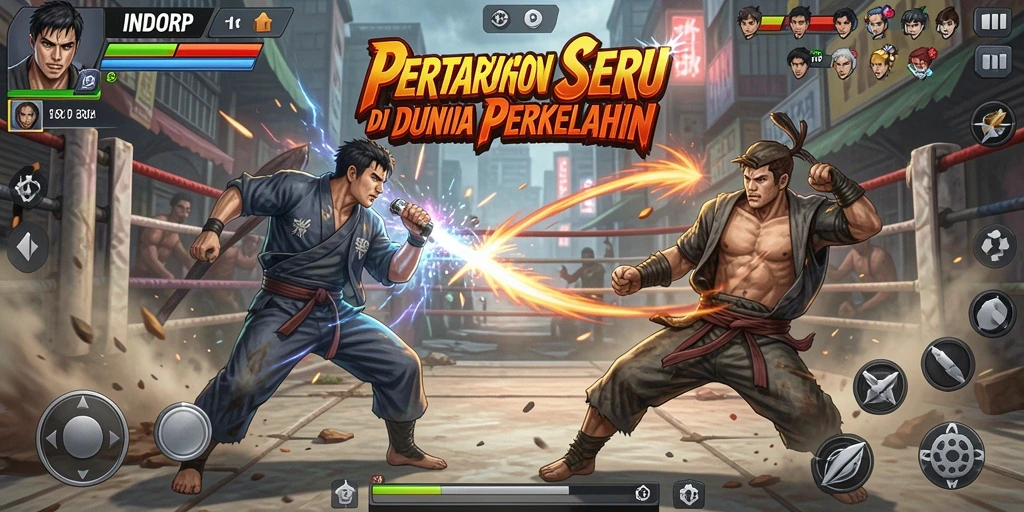 Screenshot gameplay INDORP menunjukkan aksi pertarungan yang mendebarkan.