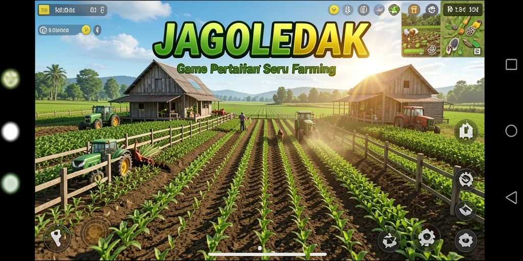 Tampilan gameplay seru dan interaktif di JAGOLEDAK dengan elemen Farming.