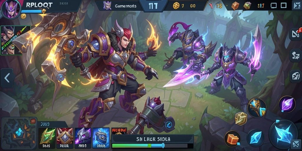 Screenshot gameplay menampilkan pertempuran seru dalam RPLOOT.