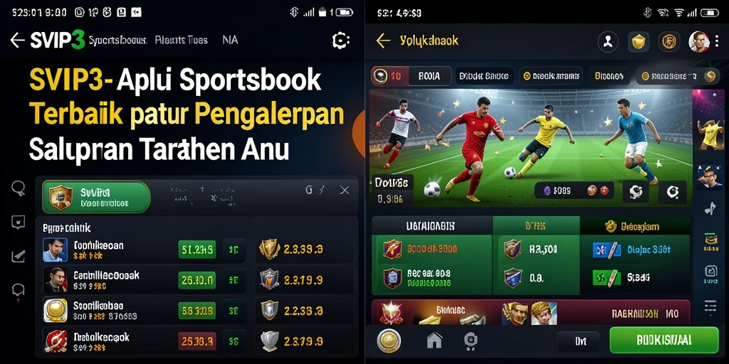 Screenshot SVIP3 menampilkan fitur taruhan olahraga terkini.